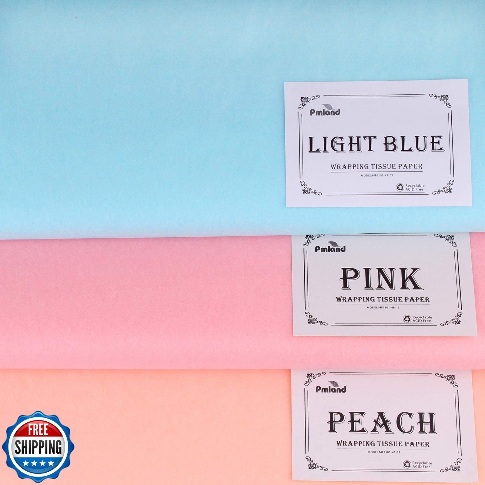 PMLAND 100 Sheets Peach Color Tissue Wrapping Paper Bulk 20 x 15 Inches for G gallery