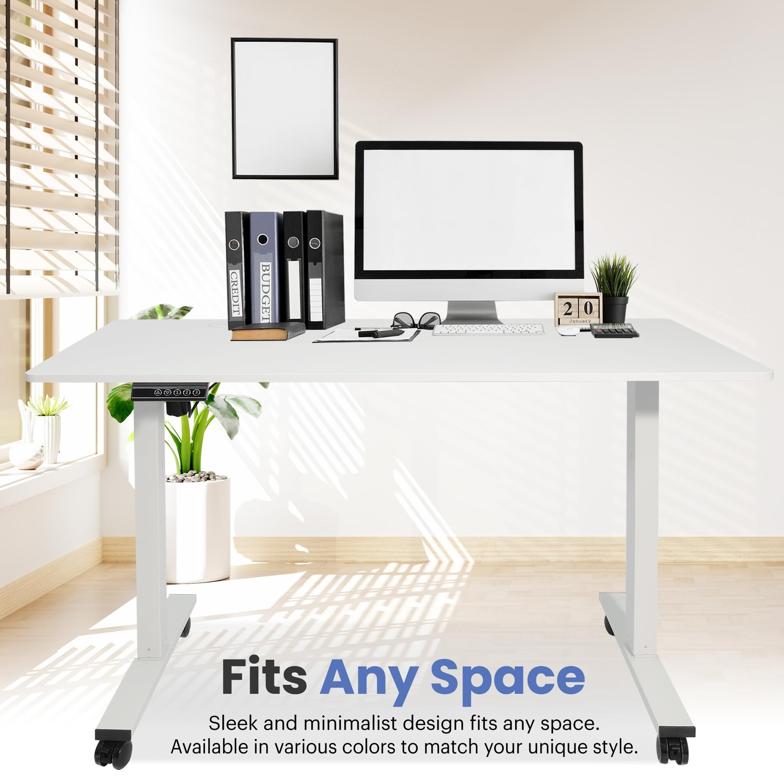 47 x 24 Inch Adjustable Height Standing Desk Computer Office Gaming Table White gallery