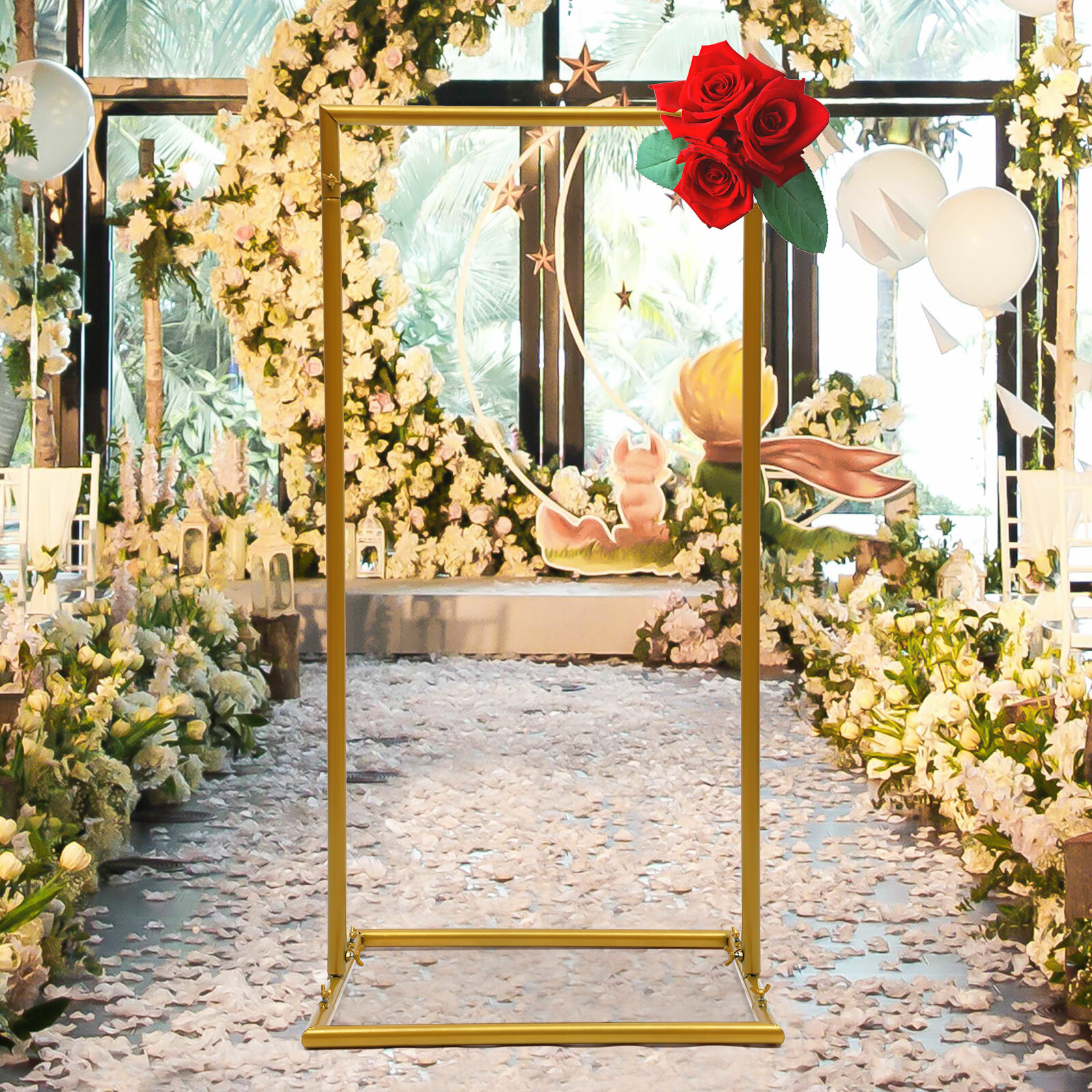 1m Metal Wedding Arch Stand Backdrop Flower Frame Garden Party Ballon Prop Decor gallery