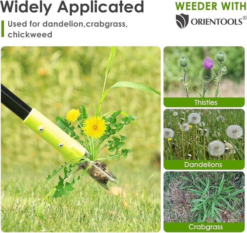 Ergonomic 3-Claw Weed Puller Tool - Stand Up Design for Effortless Weeding gallery