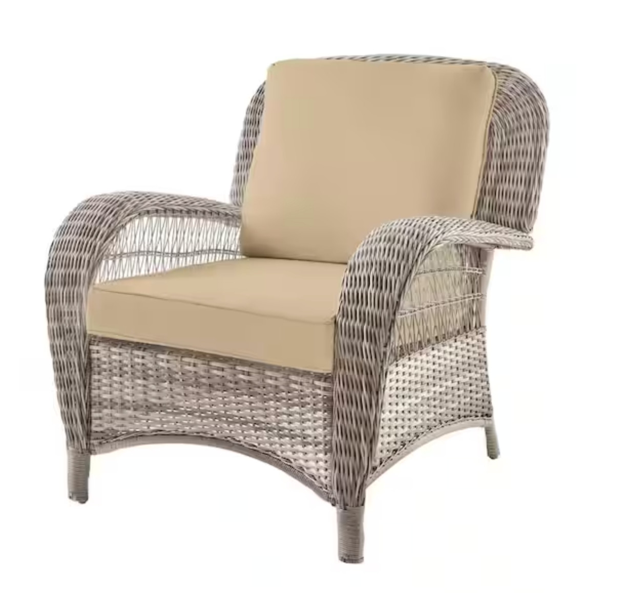 Hampton Bay Laurel Oaks CushionGuard Stone Gray Lounge Chair Slipcover Set gallery