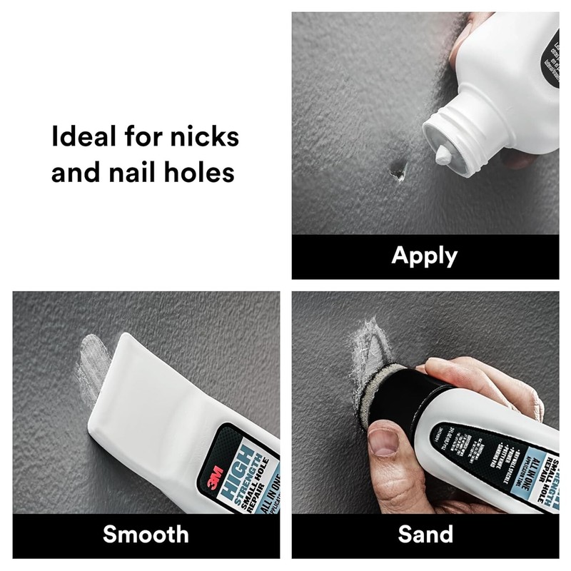 2 Pack - 3M High Strength Small Hole Repair, All in One Applicator Tool Spackle gallery