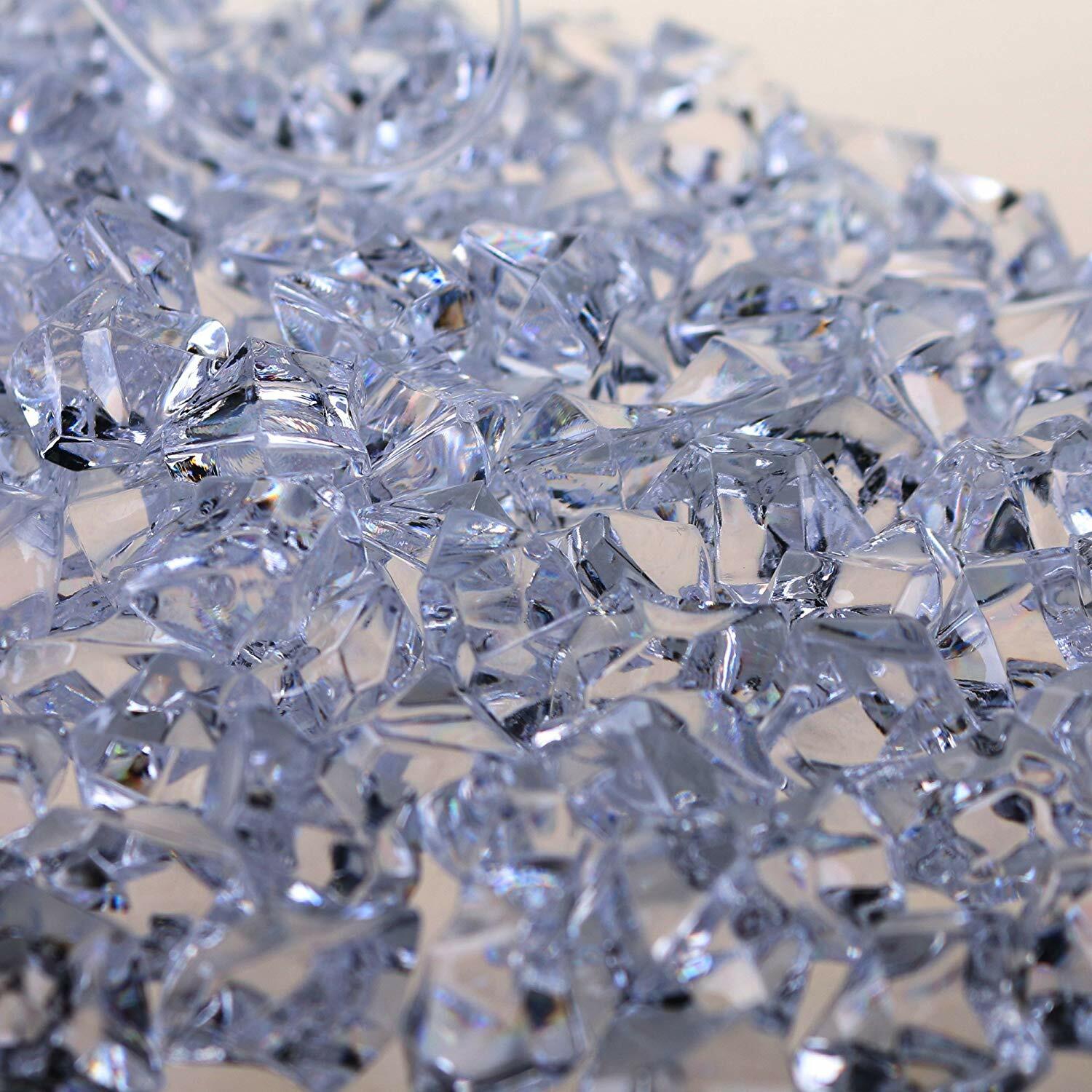 PMLAND Clear Acrylic Ice Rocks Crystals Cubes Gems 3lbs Bulk Bag for Table Decor gallery