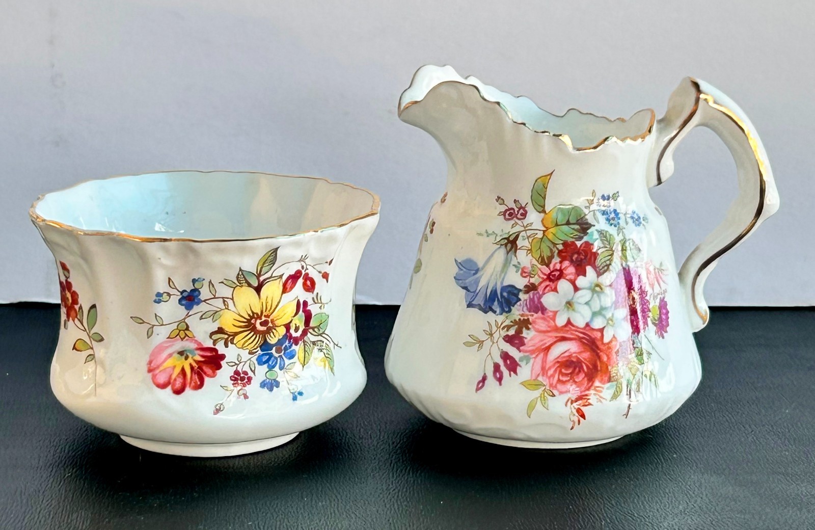 Hammersley Lady Patricia Mini Creamer Open Sugar Bone China Floral England C171 gallery