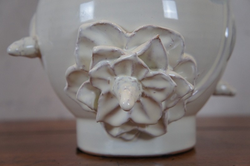 Global Views Ceramic Lotus Double Gourd Vase Blanc De Chine White Floral Italy gallery