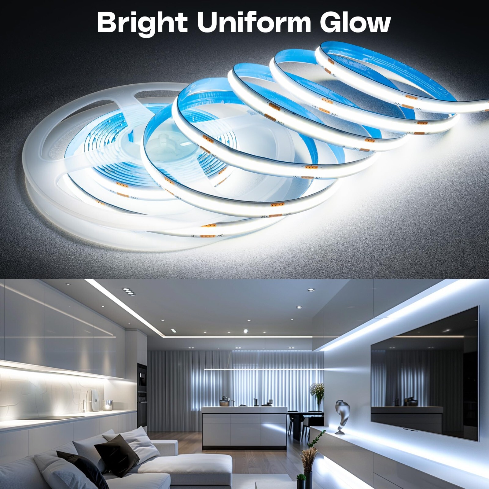 WYZworks COB LED Strip Light 16.4ft/5m, CRI 90+ 6000K 3200LEDs Light gallery