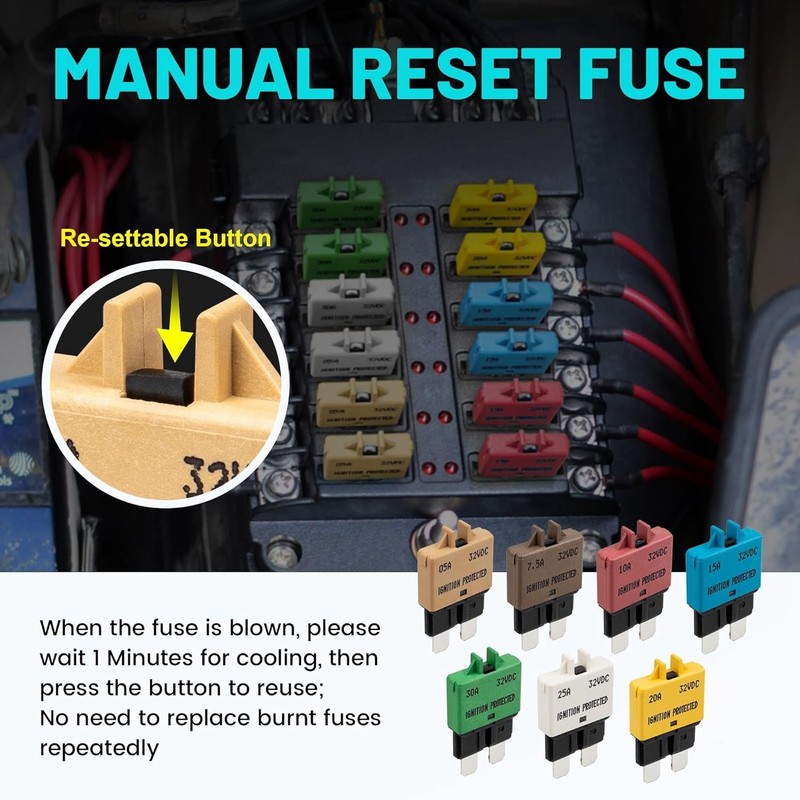 7PCS Manual Reset , 5A-30A E39 Low Profile ATO/ATC1037 gallery