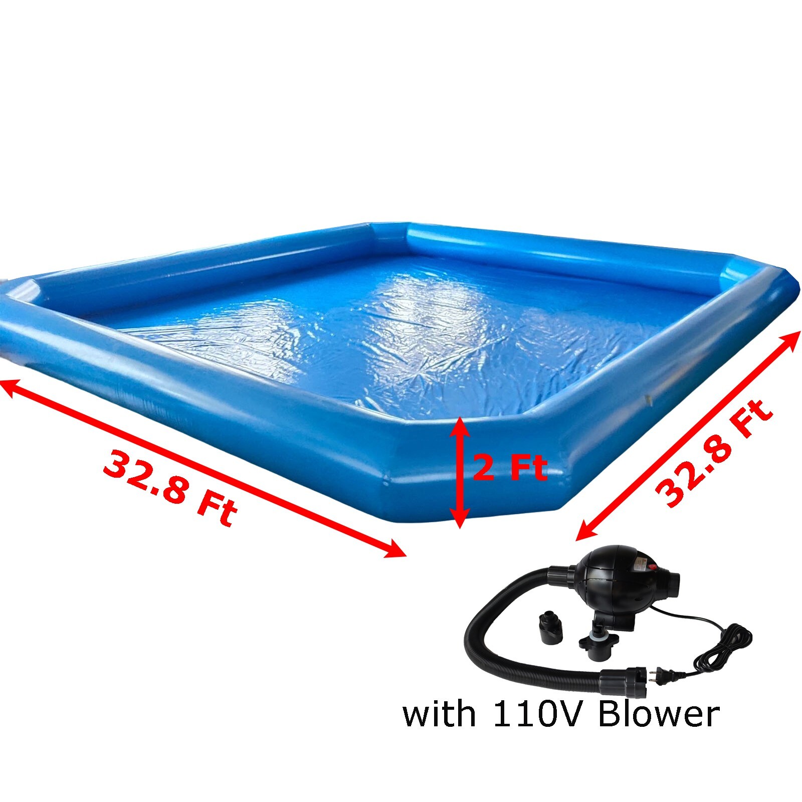 32.8*32.8*2Ft Inflatable Swimming Pool PVC with 110V Blower Outdoor Water Pool gallery