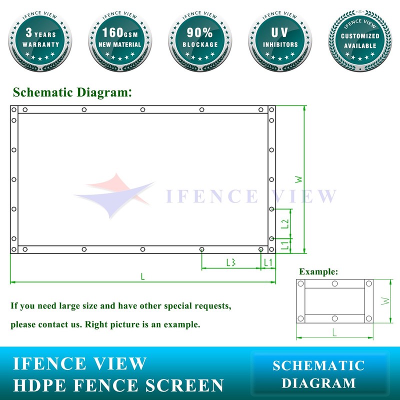 Ifenceview 9 FT Width Red Fence Privacy Screen Net Mesh Awning Canopy Patio Top gallery