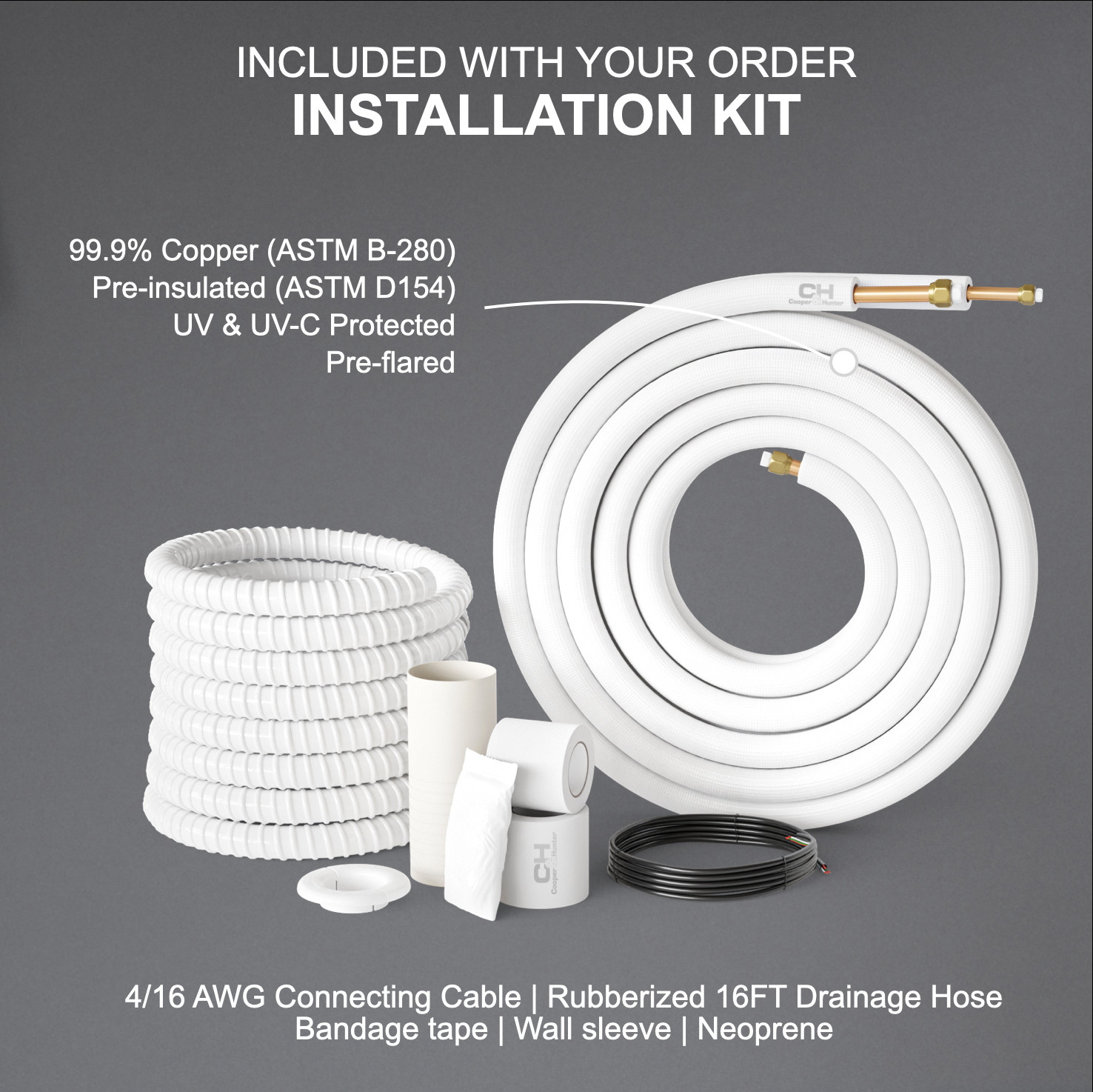 Cooper&Hunter Installation Kit for Ductless Mini Split Air Conditioners gallery