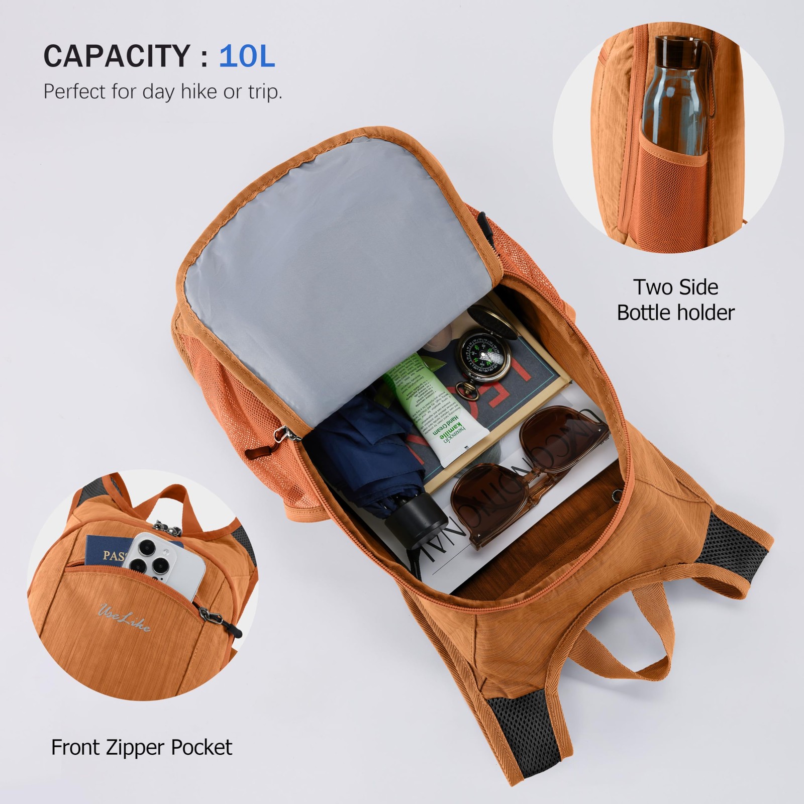 10L Small Hiking Backpack Travel Daypack Lightweight Packable Back Pack for M... 5