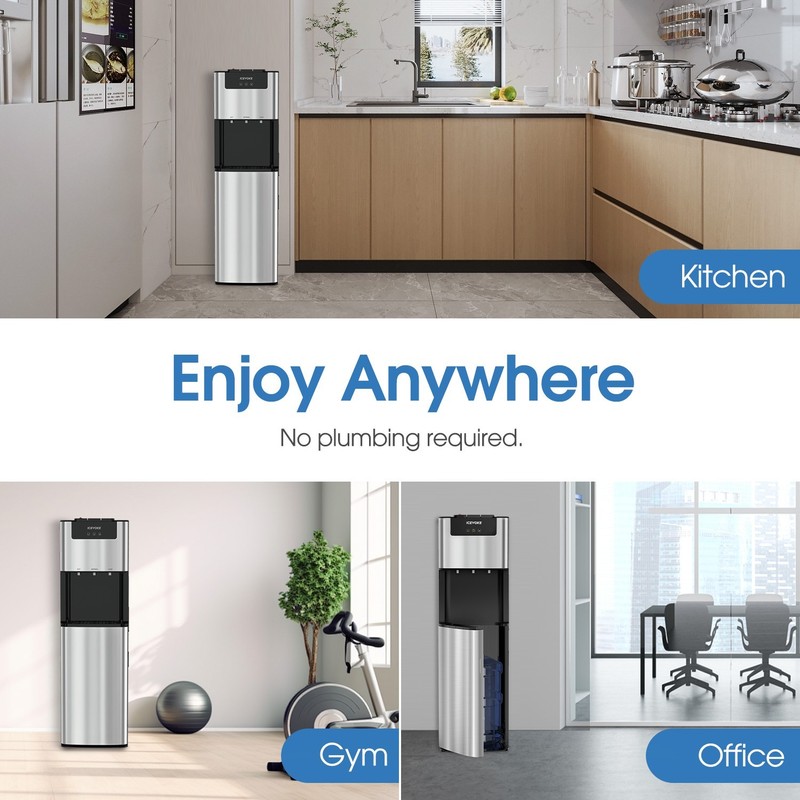 ICEVOKE Self-cleaning Bottom Loading Hot & Cold Water Cooler for 3-5 Gallon gallery