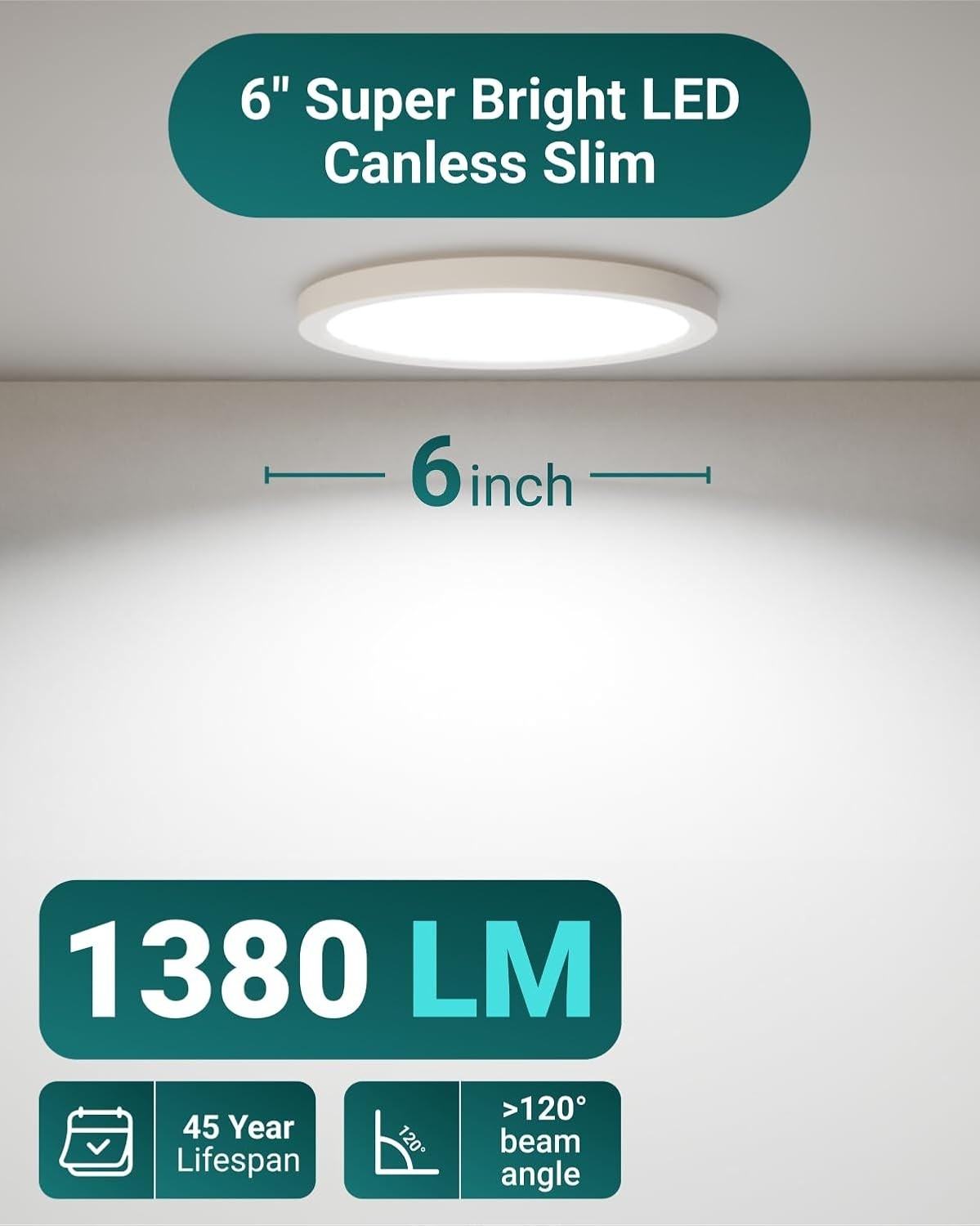 Sunco 24 Pack 6 Inch LED Canless Recessed Lighting, Slim Surface Mount Ceiling L gallery