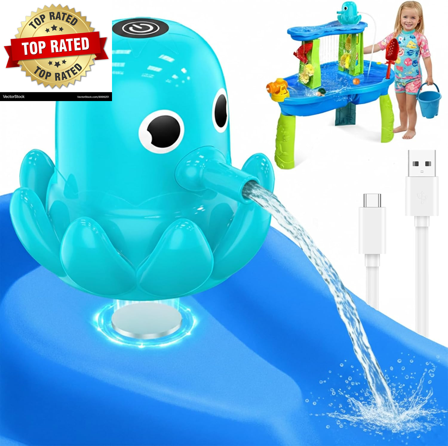 Water Table Pump, Continuous Flow Rechargeable Magnetic Octopus Pump gallery