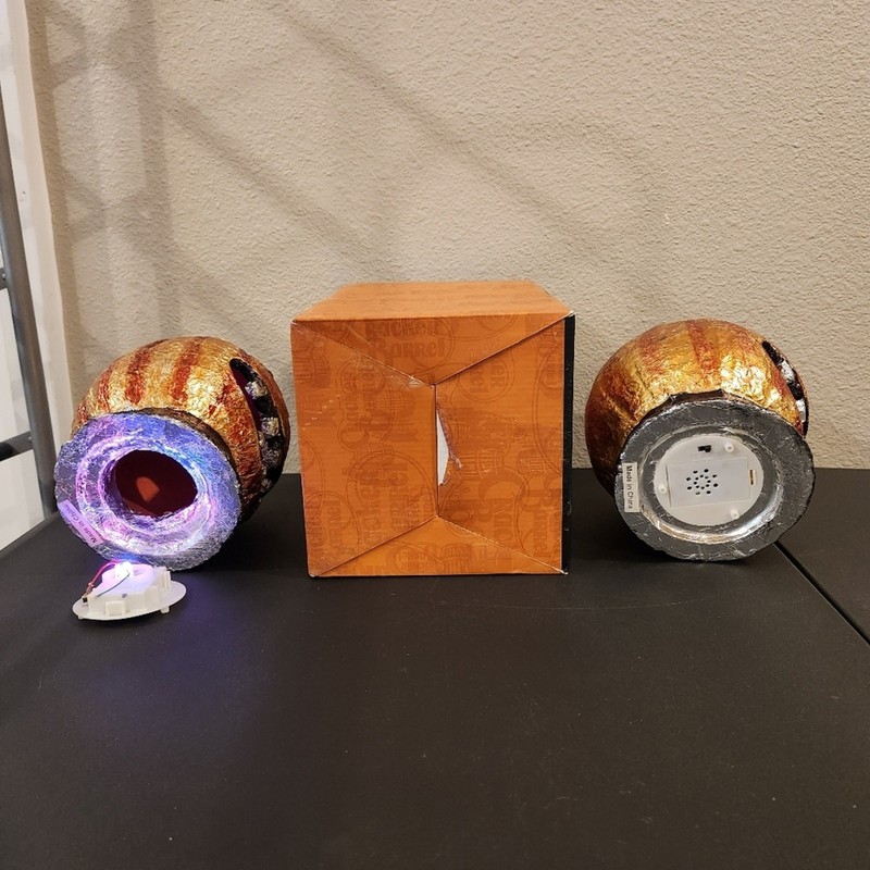 CRACKER BARREL MASQUERADE PARTY Light Up Halloween Jack O Lanterns FLAWED gallery