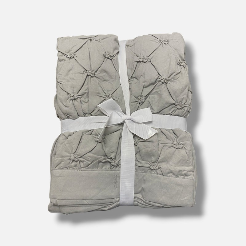 Lush Décor Gray Bayview Pintuck Embroidered Shower Curtain | 72" x 72" gallery