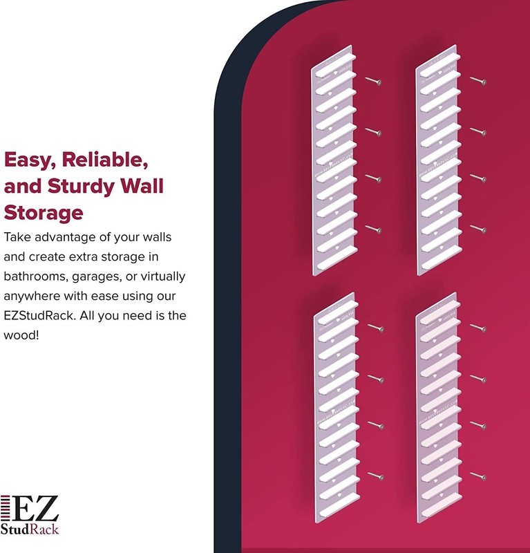 EZStudRack Shelving System- 32 Pack WHITE, 128 Wood Screws-WOOD NOT INCLUDED gallery