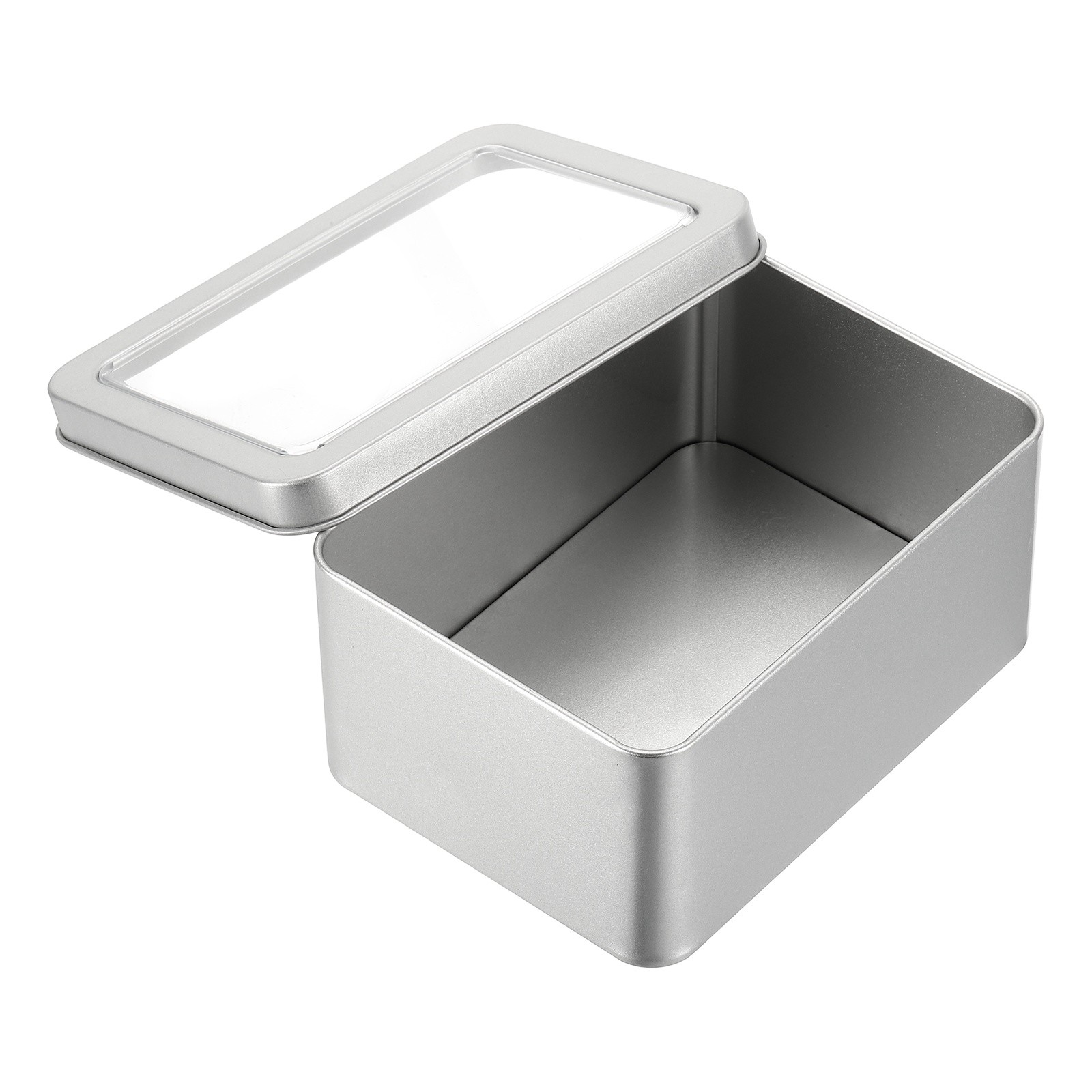 5.1 x 3.7 x 2.4 Inch Rectangular Storage Tins Box with Lid Window gallery