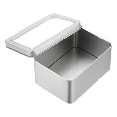 5.1 x 3.7 x 2.4 Inch Rectangular Storage Tins Box with Lid Window