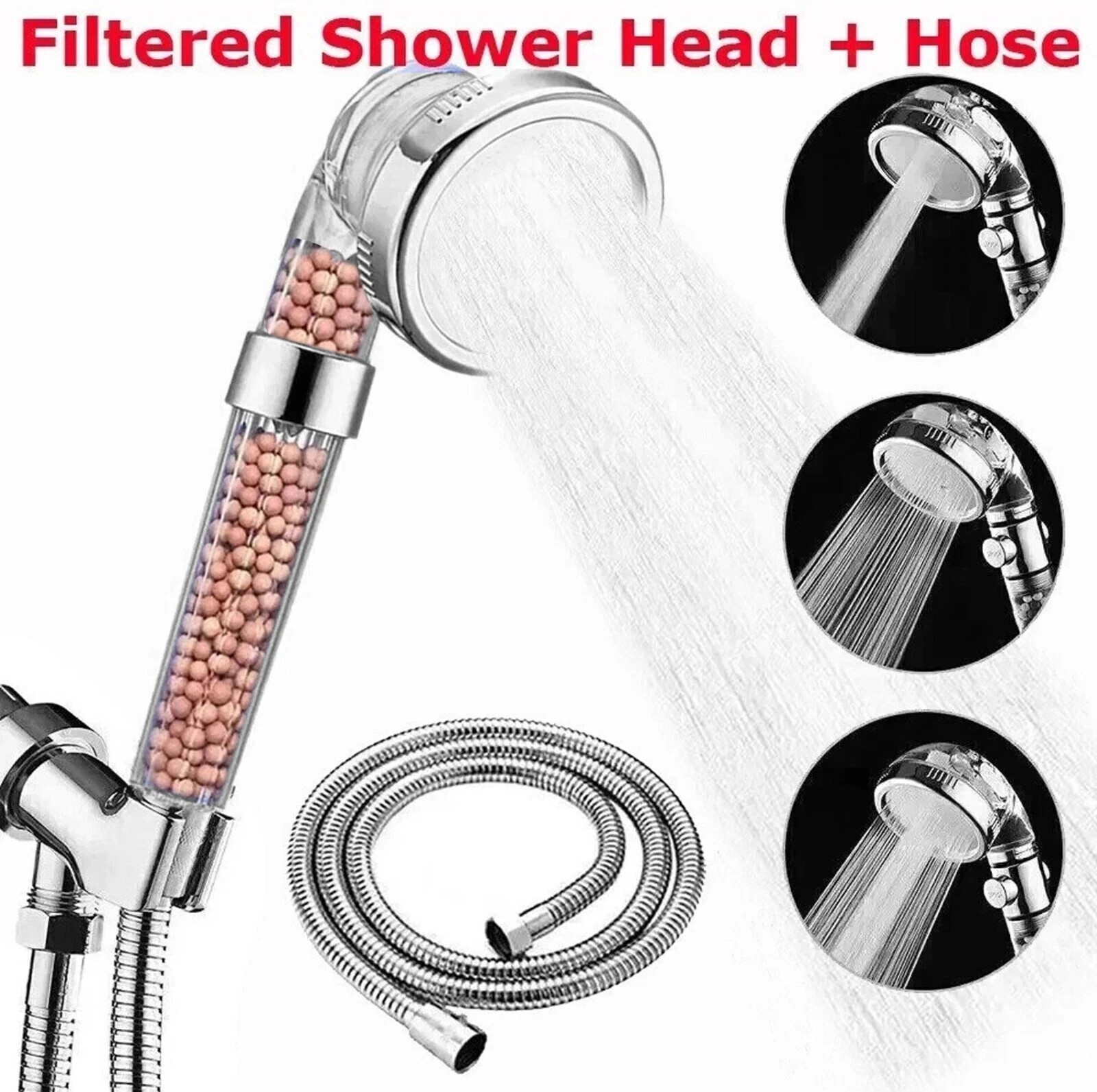 High Pressure Shower Head with Handheld Spray Combo 3 Stage Filtered ShowerHead gallery
