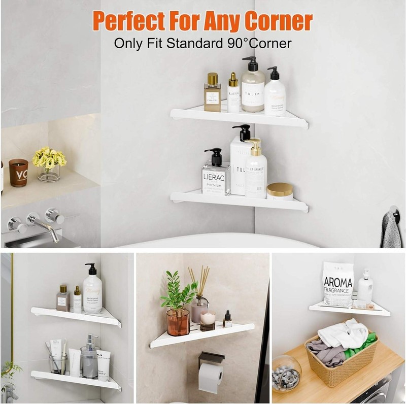 Shower Caddy, 4 Pack Bathroom Corner Shelf, Triangle Shelf Storage for Bathroom gallery