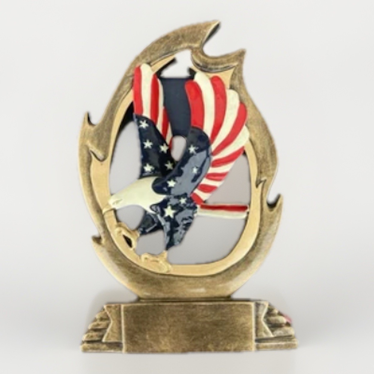 Patriotic Flame Series Eagle In Flames Trophy Red White & Blue Resin ROTC Awards gallery