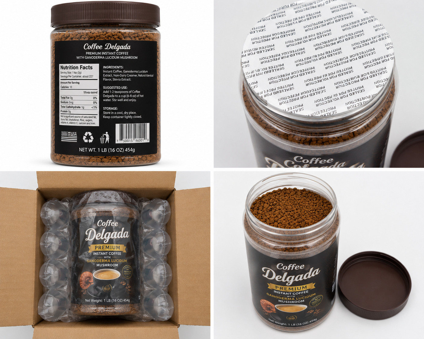 Instant Coffee Delgada with Ganoderma Mushroom Herbal Blend Premium Coffee Mix gallery