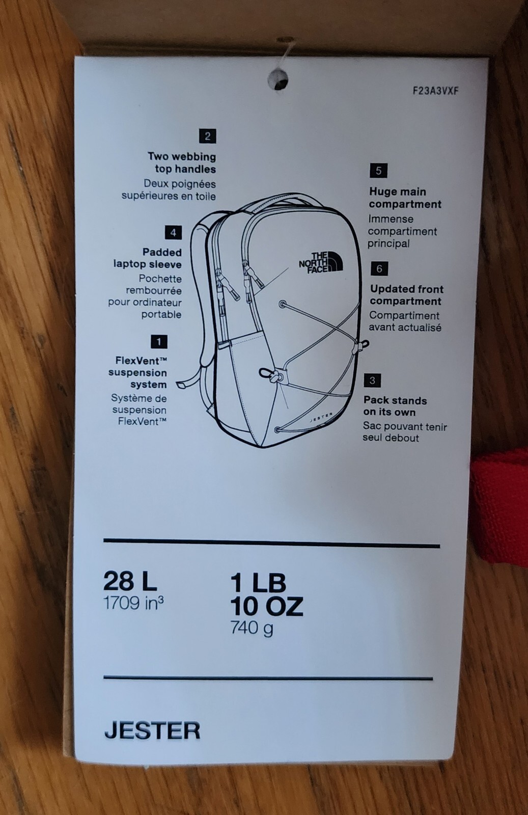 North Face Jester Backpack Red 28 L 3