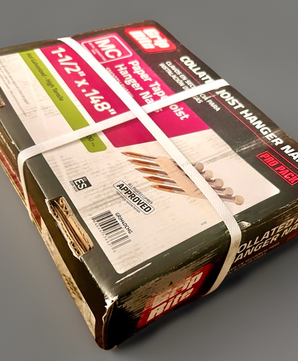 Grip Rite 3000pc 1-1/2" .148" Collated Joist Hanger Nails Paper Tape GRJH4DCHG gallery