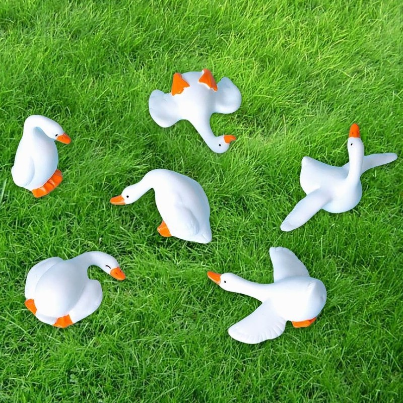FCKLVMC 18 Pcs Mini Goose Figurine, Tiny Resin Goose DIY Crafts Desk Goose Ca... gallery