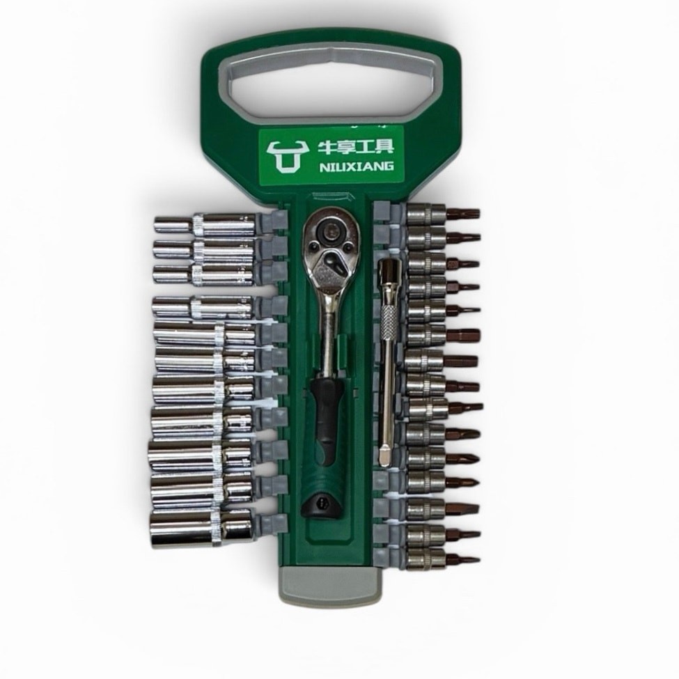 29-Piece 1/4" Socket Wrench Ratchet Set CR-V Steel Hand Tool Kit for Car & Home gallery