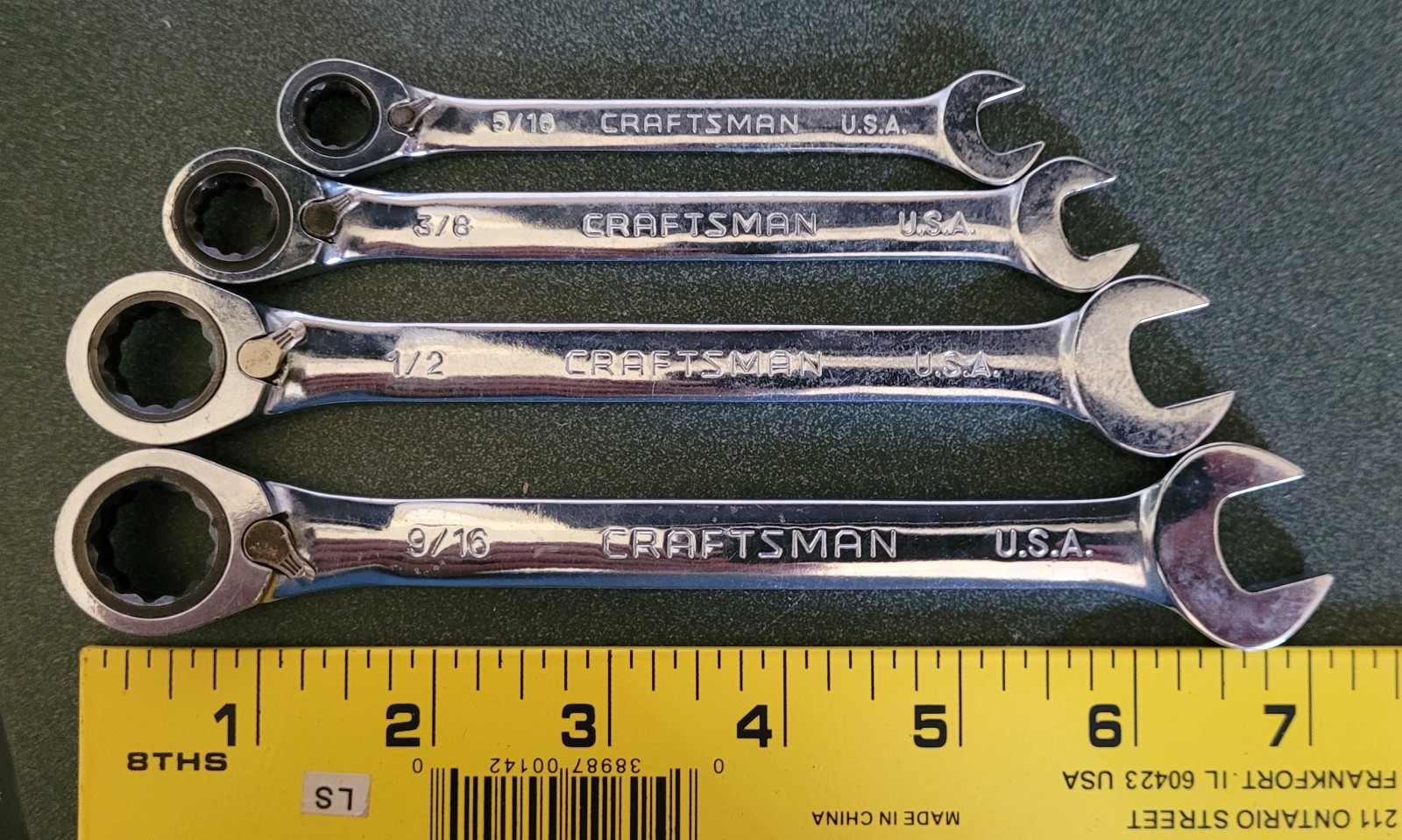 Craftsman GK Ratcheting Reversible Offset Combo Wrench Incomplete Set 4pc USA gallery