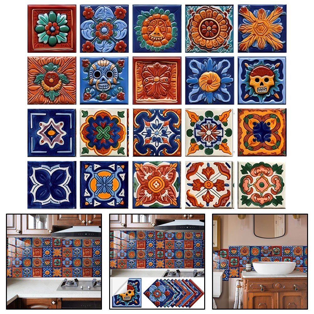 Decorating Needs Mexican Tiles High Quality PVC Long Lasting Use Mexican Tiles gallery