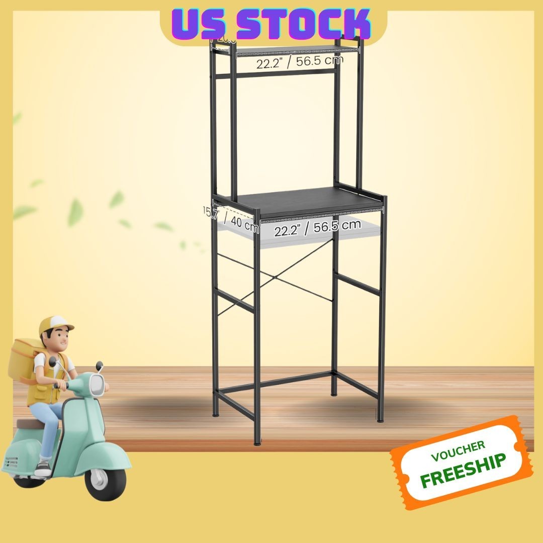 Mini Fridge Stand 2-Tier Kitchen Microwave Shelf Adjustable Bakers Rack with 8 H gallery