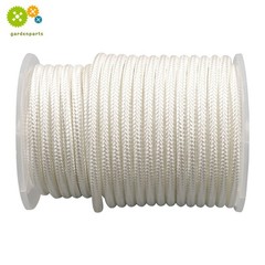 3/8″ x 100′ White Nylon Solid Braid Knot Rope High UV & Abrasion Resistance