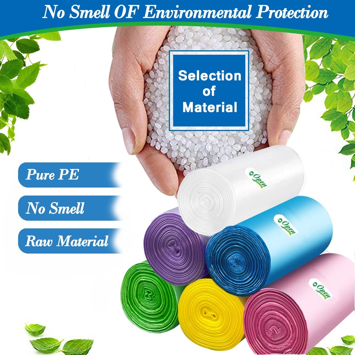 2.6 Gallon 350pcs Multicolr small Trash Bags Strong Garbage Bags, Bathroom mi... gallery