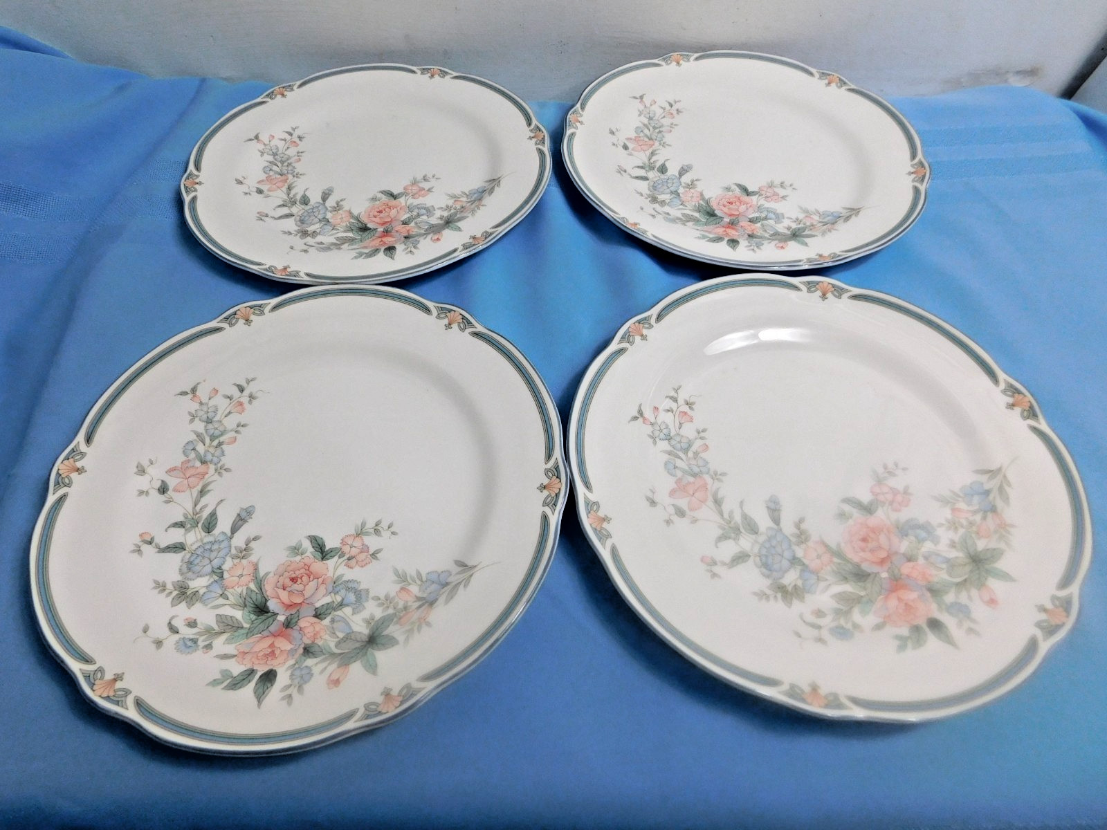 D8 - Noritake Primachina Japan Brighton Springs Dinner Plates Lot of 4 gallery