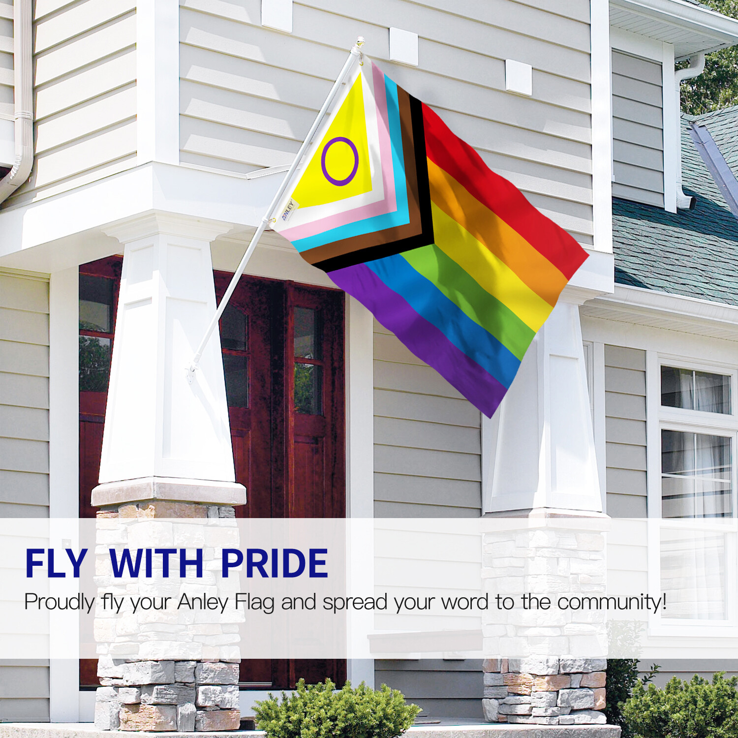 Anley Fly Breeze New Intersex Inclusive Progress Pride Flag Rainbow LGBT Flag gallery