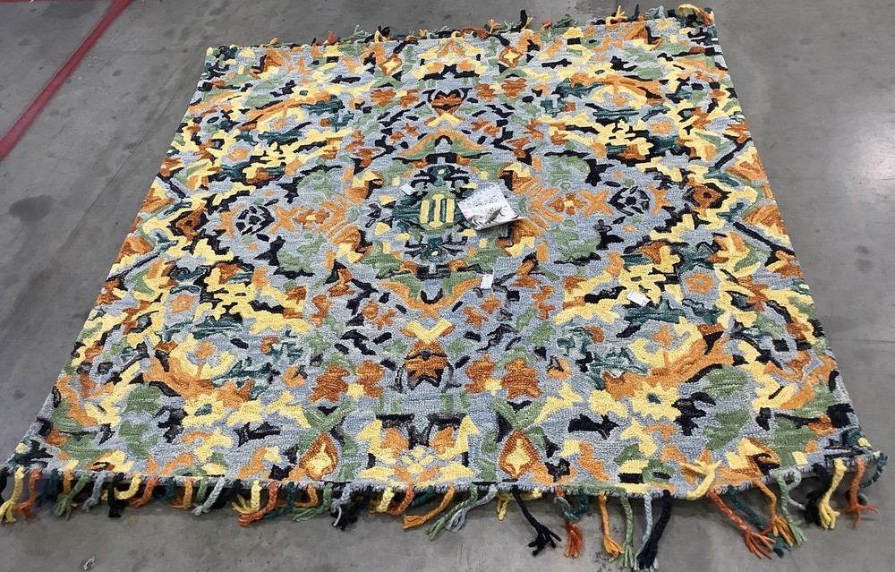BLUE MULTI 6'-0" x 6'-0" Missing Thread Rug Reduced Price 1172684319 BLM452A-6SQ
