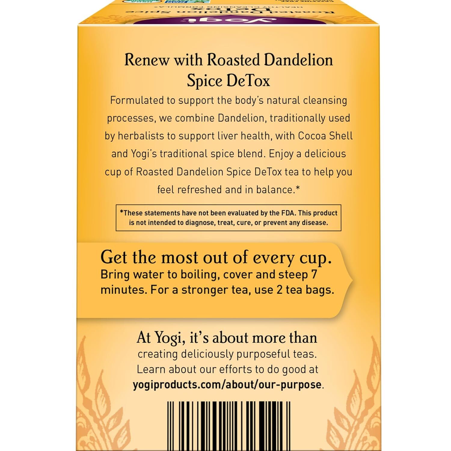 Yogi Tea Organic Roasted Dandelion Spice Detox 16 Ct gallery