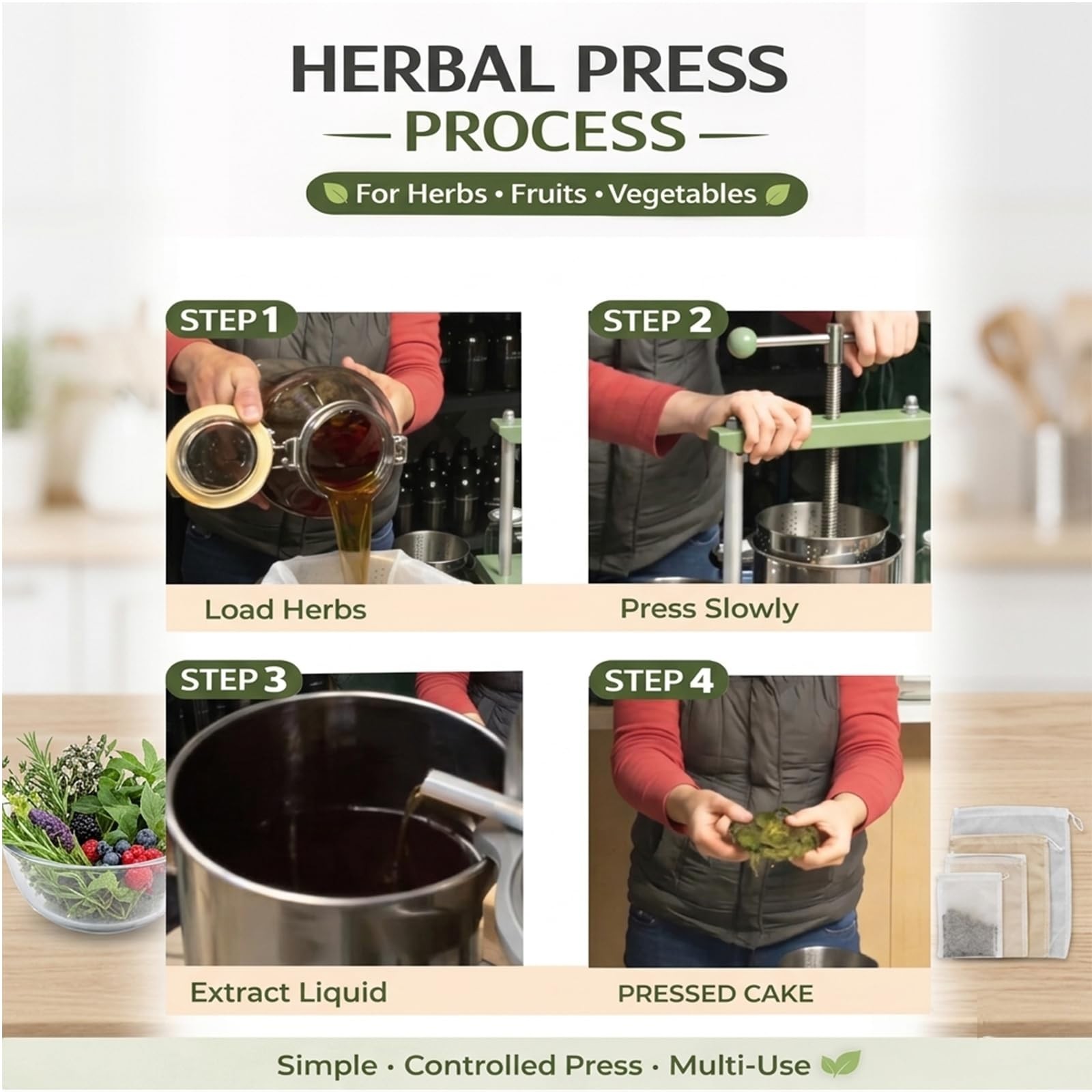 1.6 Gallon Manual Press - Professional Stainless Steel Fruit & Vegetable Juic... gallery
