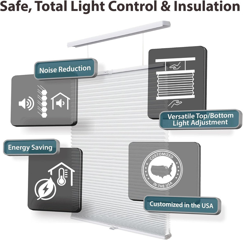Cordless Light Filtering Cellular Shade, 38" W x 54" H, Anchor Gray gallery