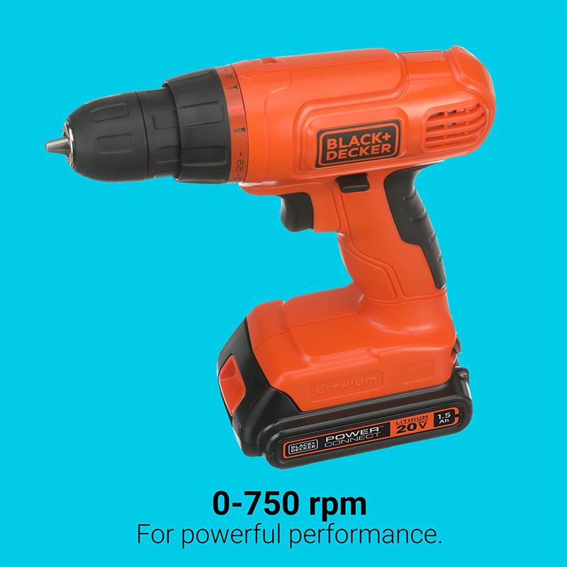 20V MAX* POWERCONNECT Cordless Drill Kit + 100 Pc. Kit (BDC120VA100), Orange gallery