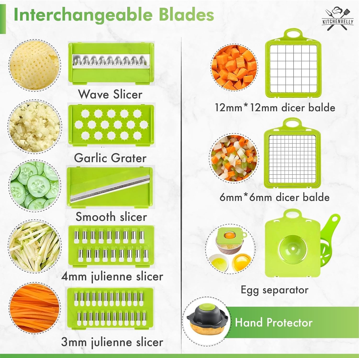 16-in 1 Vegetable Chopper Multifunctional Food Chopper Onion Cutter with 7 Blade gallery