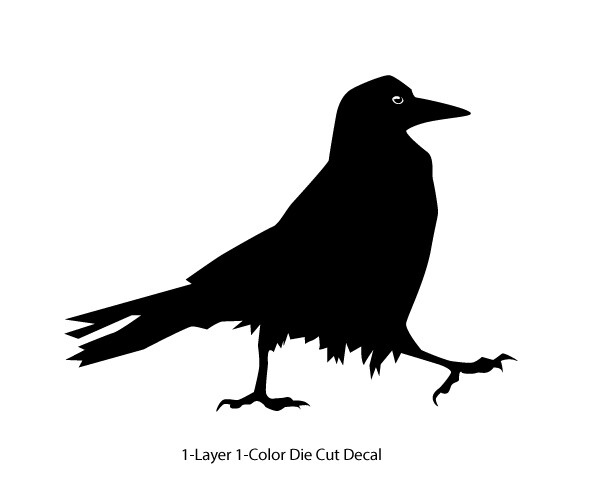 Wildlife - Birds - Walking Raven/Crow Decal - 6Yrs Outdoor Vinyl Die-Cut Sticker gallery