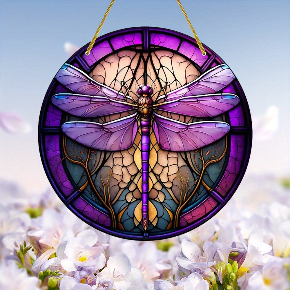 Dragonfly Suncatcher Round Sign Acrylic Sign Hanging Home Decoration gallery