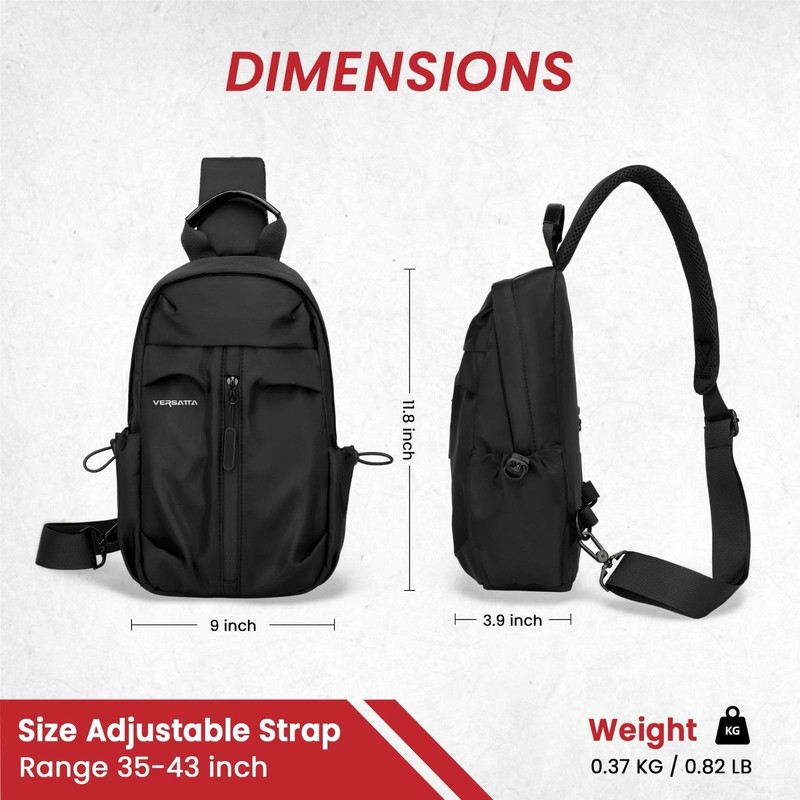 Small Sling Crossbody Backpack with RFID Pocket, Adjustable Shoulder Bag for ... 5