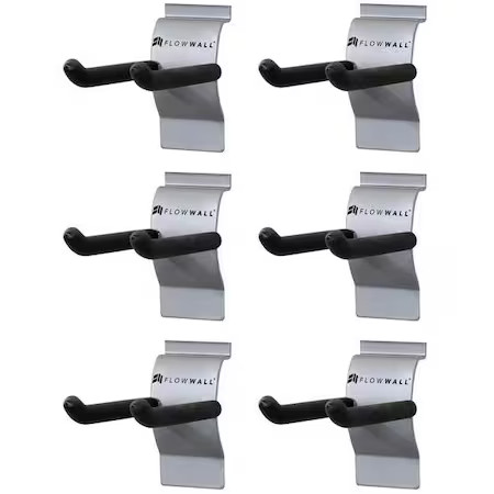 Flow Wall Fsh-041-6 Small Hook, Hanging, 50 Lb., Gray/Black, Pk6 gallery