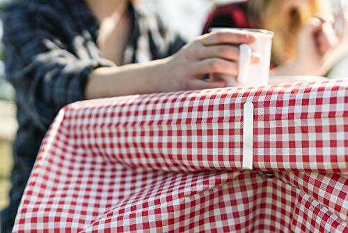 Picnic Table Cloth with Clamps Combo Pack 54"x72" Red & White Checker gallery