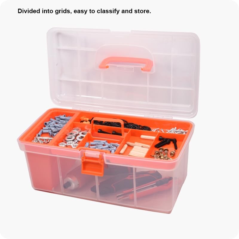 15” Clear Plastic Tool Box with Removable Tray – Heavy Duty Storage for Elect... gallery